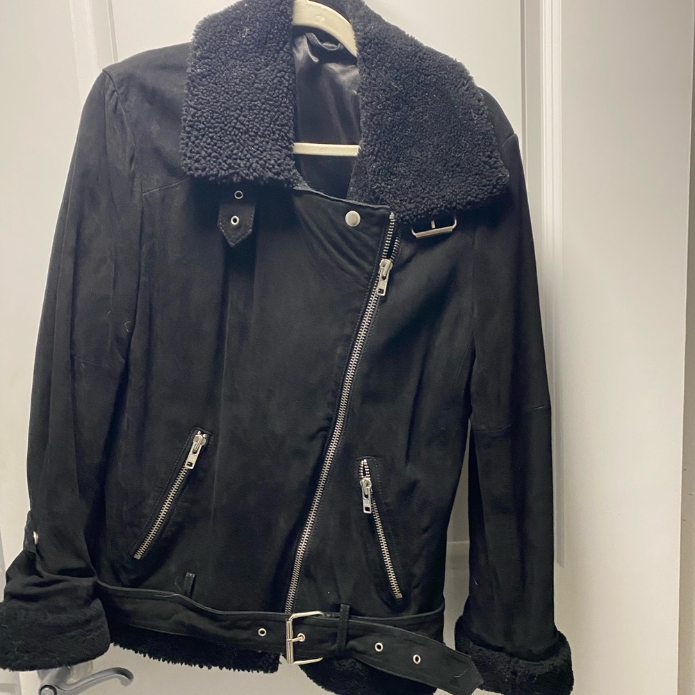 Elan Black Suede Jacket, Small